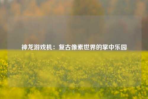神龙游戏机:复古像素世界的掌中乐园